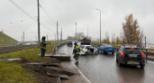 На Окском съезде образовалась большая пробка из-за ДТП с краном