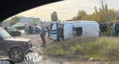 В городе Бор полицейская машина попала в аварию и перевернулась