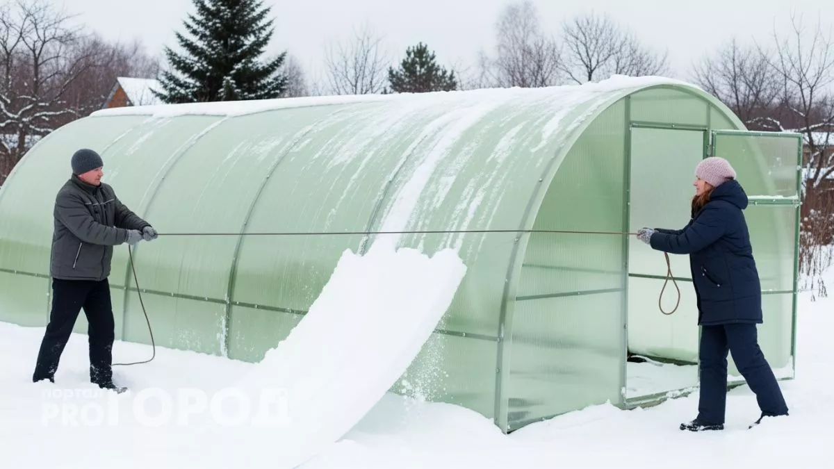 Опытные дачники молчат об этом хитром способе убрать снег с теплицы за минуту без лопаты