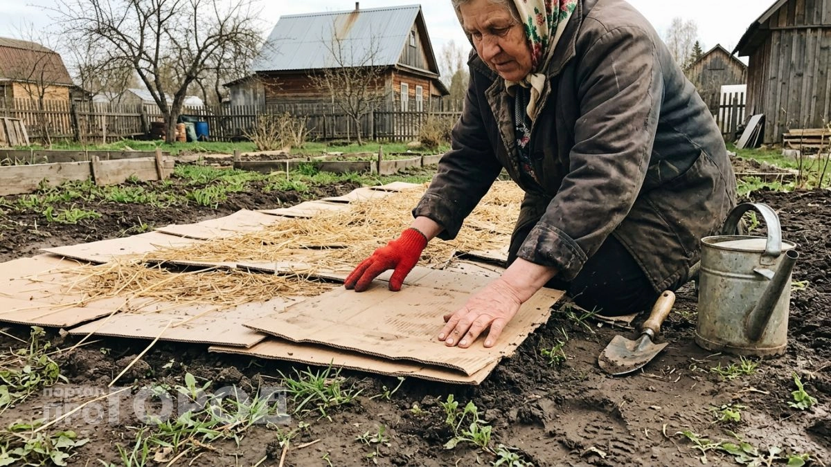 Больше не трачу деньги на навоз и не гну спину на прополке, ведь бесплатный картон сам питает почву и давит сорняки
