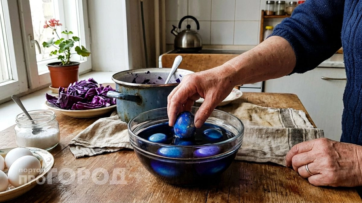 Вместо едкой химии беру простую заварку и делаю роскошный космический узор на пасхальных яйцах за пять минут