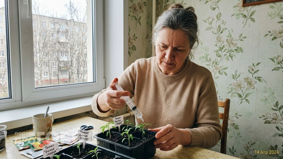 Поливаю рассаду томатов в марте "особой" бражкой: растет крепкой, здоровой и толстенькой – и приживается отлично