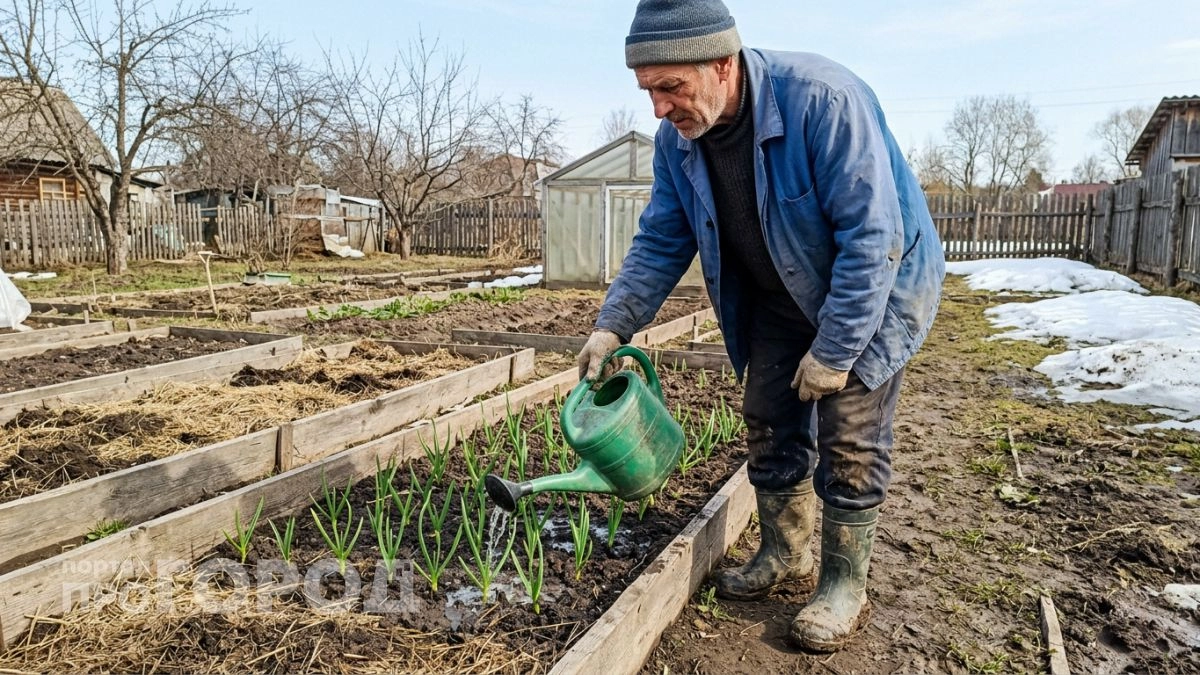 Весной сыплю это прямо на грядку как только сойдёт снег — чеснок растёт крупным и ни одного жёлтого пера