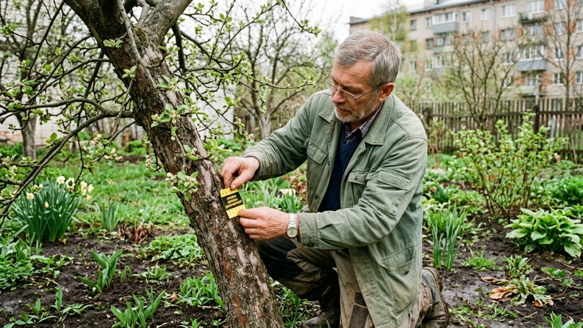 Каждый март креплю на яблони копеечную ловушку — тля разворачивается ещё на подходе и урожай цел до самой осени