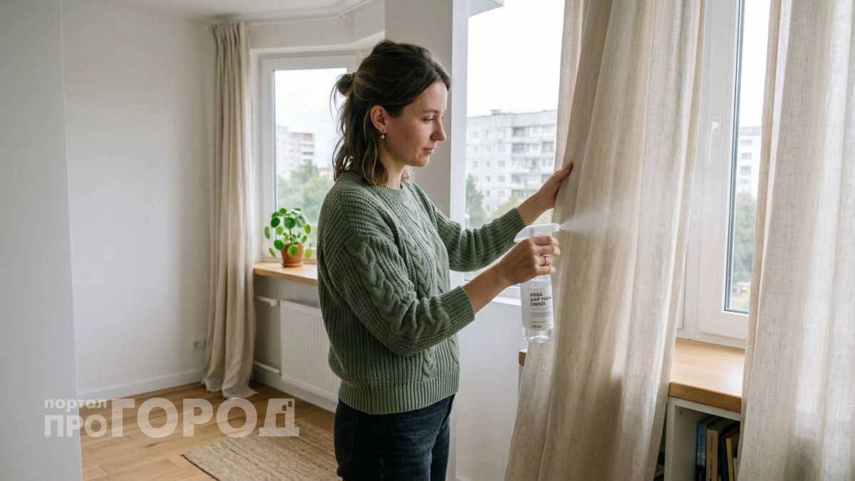 Полколпачка кондиционера в распылитель — и я больше не снимаю шторы с карниза ради глажки