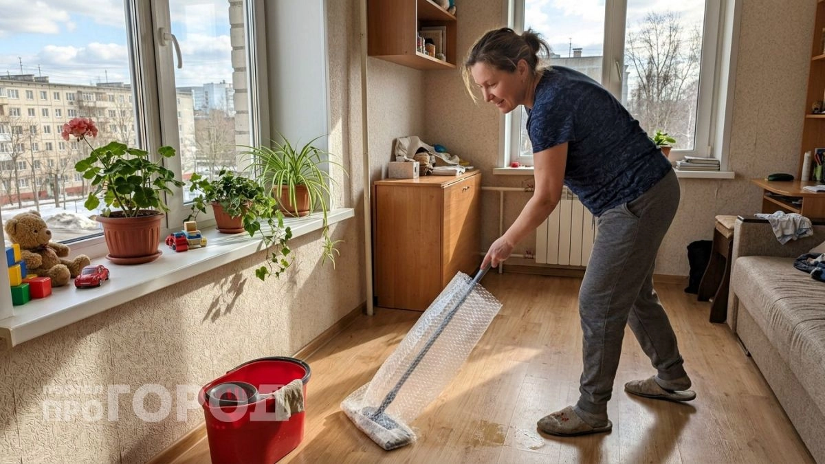 Для чего полы нужно мыть шваброй в пупырчатой пленке: хитрость умных уборщиц