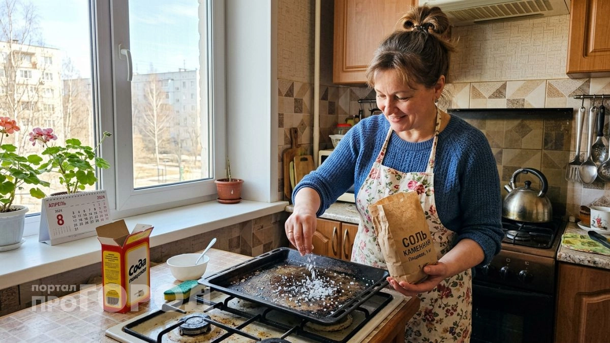 Больше не тру сковородки часами: просто посыпаю солью и отправляю в духовку на десять минут до чистоты