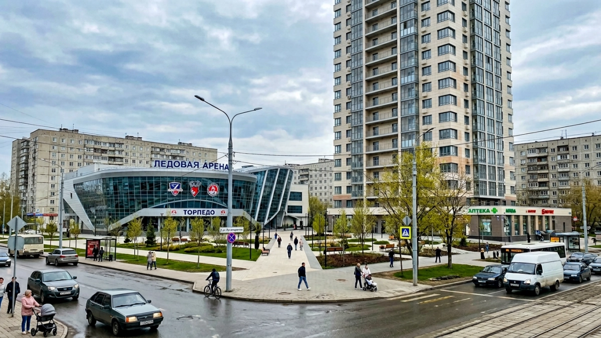 На месте кинотеатра «Россия» в Нижнем Новгороде появятся 25-этажный дом и ледовая арена