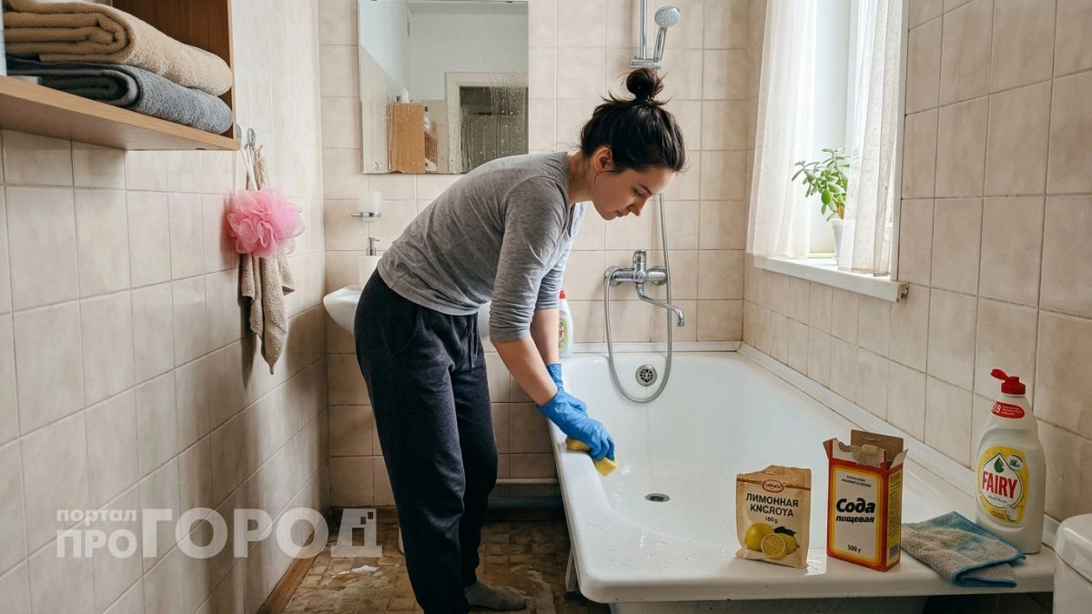 Ванна снова сияет как новая: просто нанесите этот доступный состав и смойте налет без лишних усилий