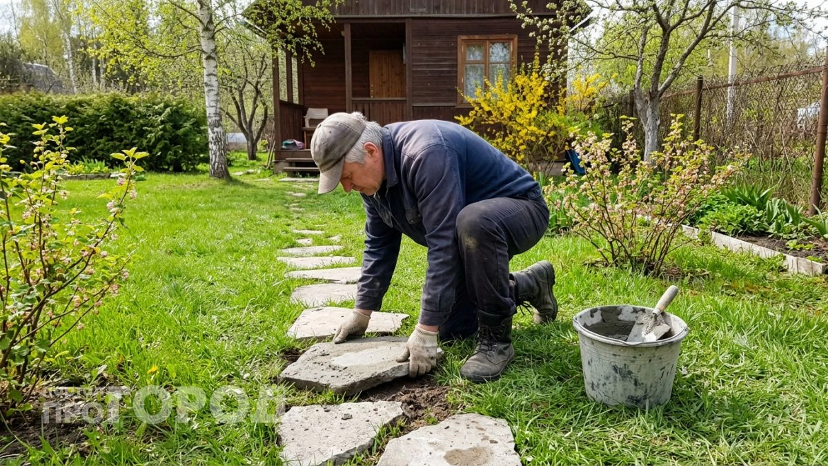 Перестаньте переплачивать за плитку: используйте цемент и формы для создания роскошных дорожек за копейки
