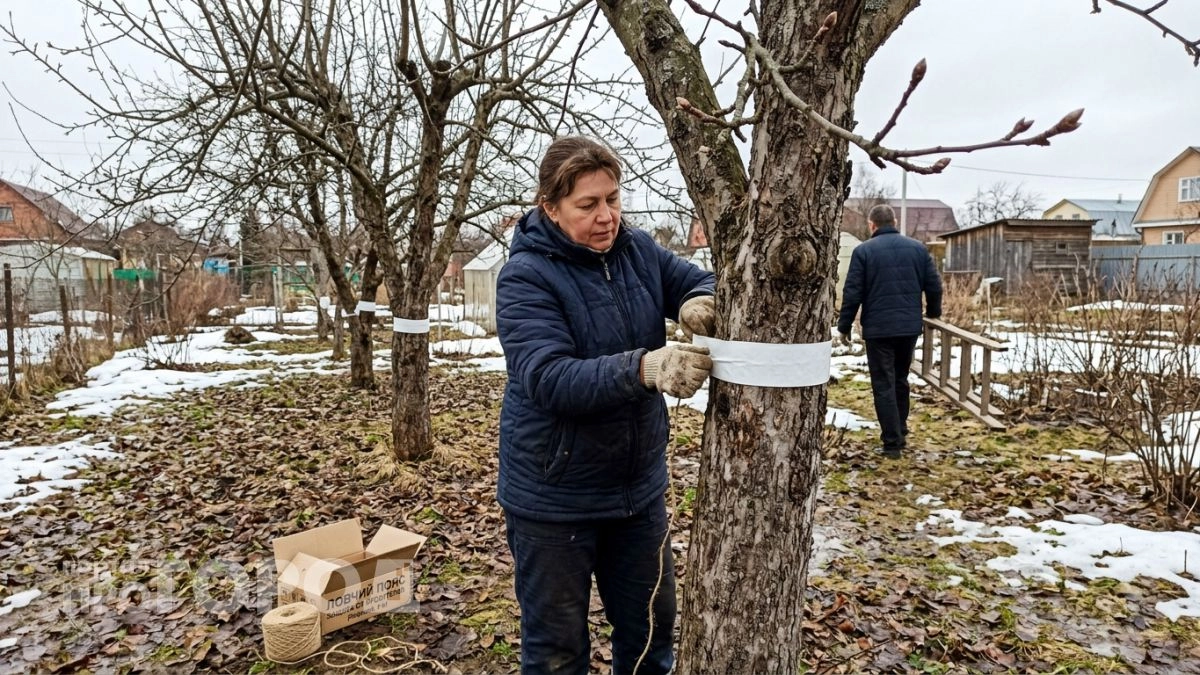 Забываю о тле на весь сезон благодаря простой обмотке стволов в марте: сад чист и яблони дают рекордный урожай