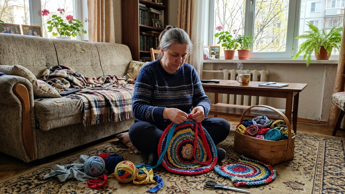 Выкинуть жалко, хранить негде: гениальная схема, как преврастить мусор из шкафа в теплое одеяло