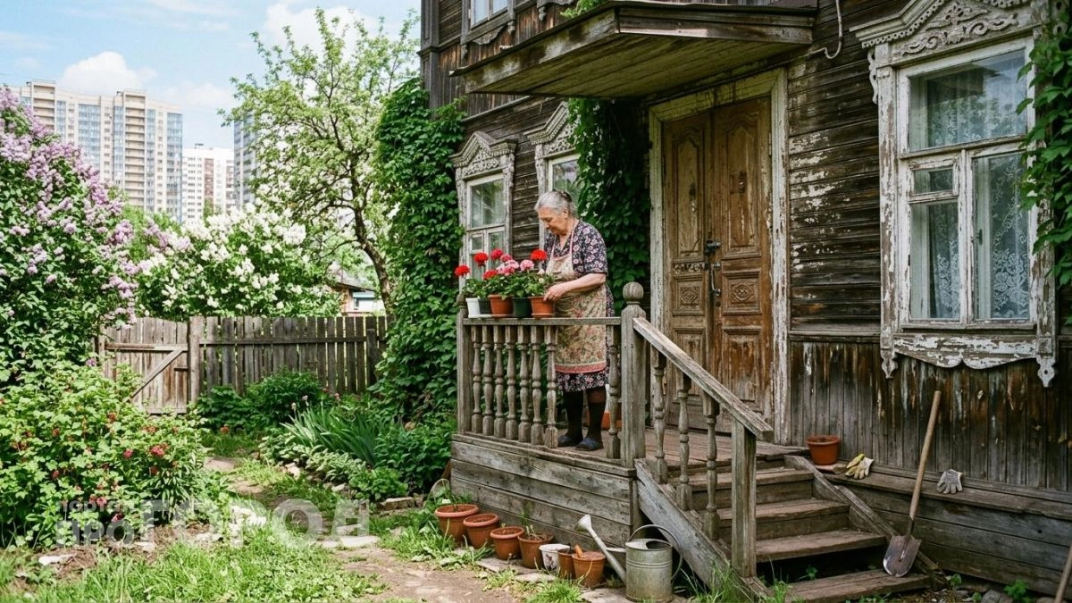 Среди бетонных джунглей Москвы стоит деревянный дом с вековой историей: показываю как устроена жизнь внутри