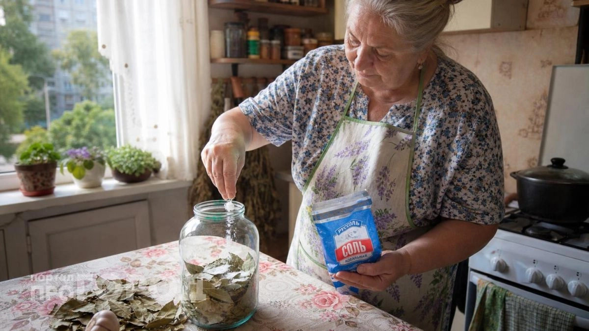 Лавровый лист засыпаю солью — весь июнь не нарадуюсь своей хитрости: полезный лайфхак для всех домохозяек