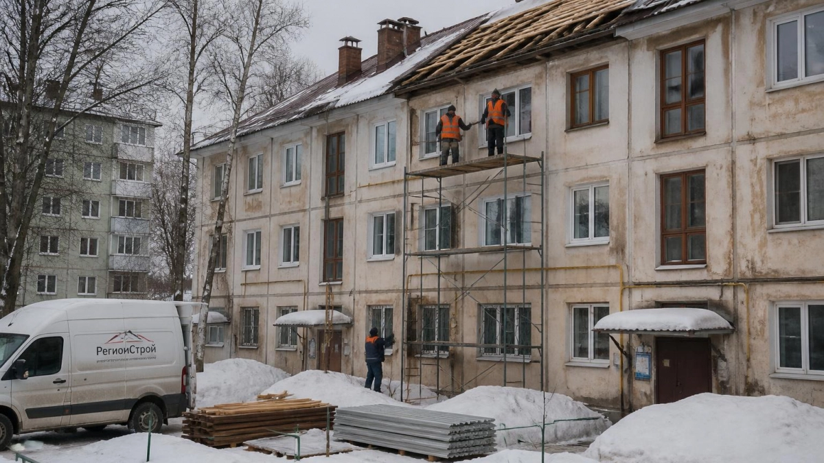 Снег проломил крышу жилого дома на Октябрьской в Нижегородской области
