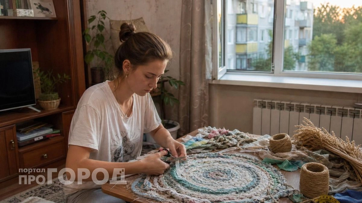 Поношенные футболки – сокровище для хозяйки: превращаю их в модный коврик в стиле бохо