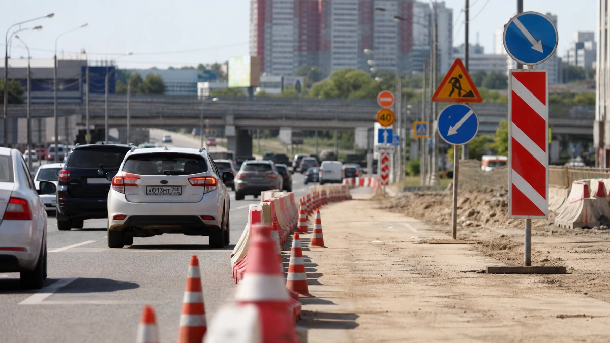 На спуске к метромосту в Нижнем Новгороде ограничат правую полосу до конца сентября