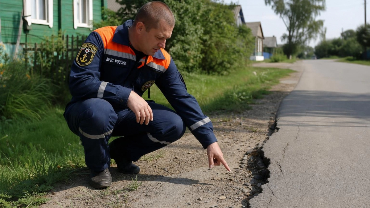В деревне Большое Пикино новые провалы грунта деформируют дома и дороги