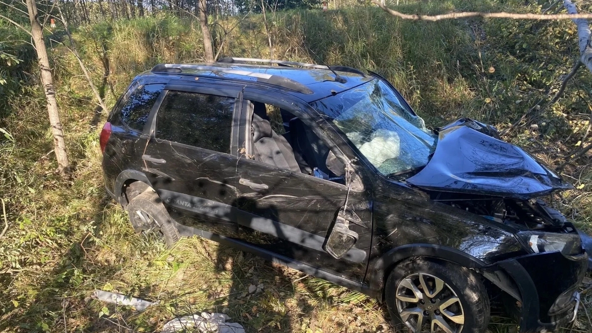 Двое пострадали в опрокинувшемся автомобиле на городецкой трассе