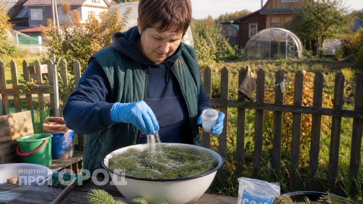 Сосновые иголки собираю в лесу мешками, засыпаю солью - и в банки: весь год радуюсь и горя не знаю