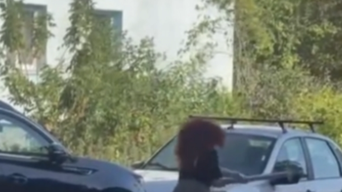 Буйная нижегородка с тяжелым молотом разгромила автомобилей во дворе на проспекте Ленина