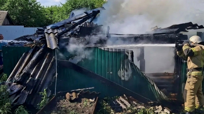 В Починковском районе пожар уничтожил баню