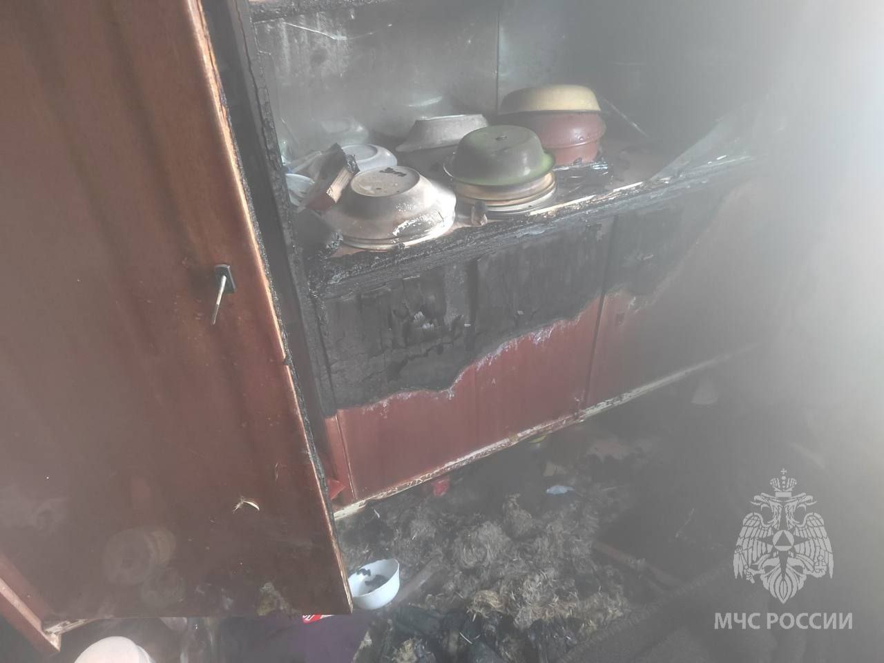 Женщина пострадала при пожаре в городе Павлово