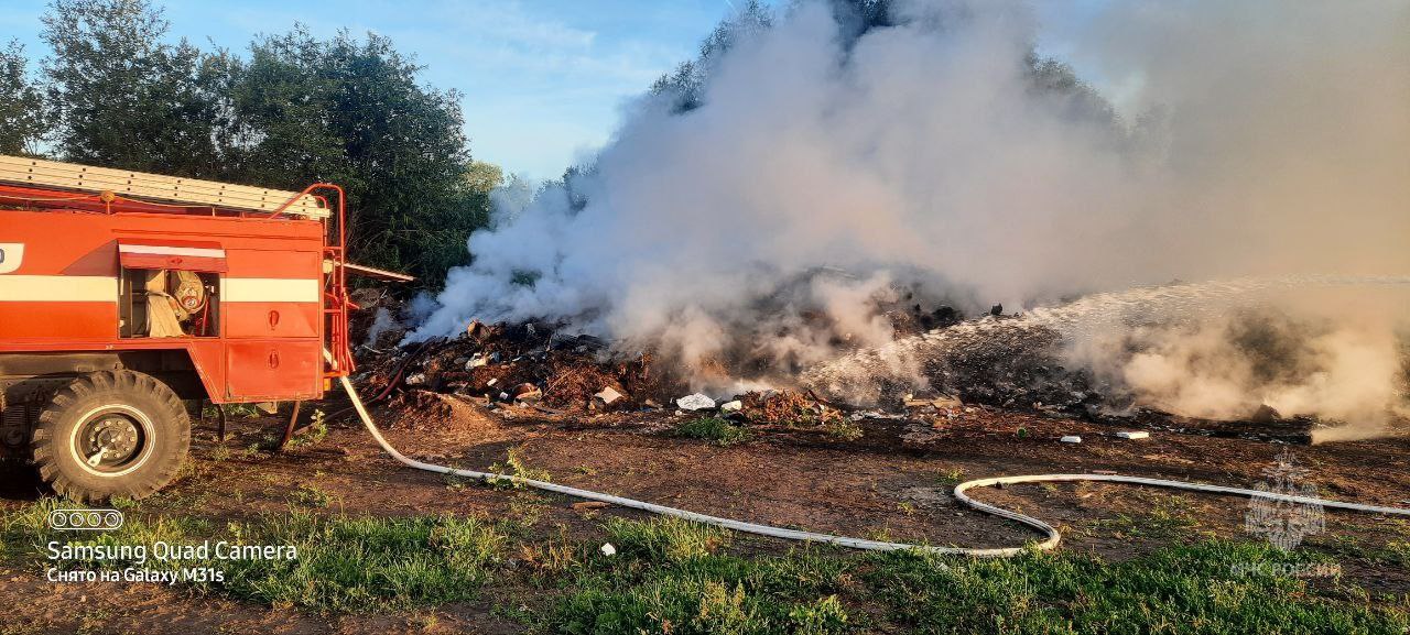Нелегальная свалка загорелась в Большеболдинском районе